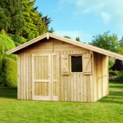 Abri De Jardin En Panneaux 21 Mm - Caméllia - 3,37 X 4,13 M - 13,90 M² 9 Abri De Jardin En Panneaux 21 Mm - Caméllia - 3,37 X 4,13 M - 13,90 M² -Parfum Herbe Soldes Magasin 1279929 abri de jardin mod les canna bardage vertical toit 2 pentes porte 1 20 bucher 3