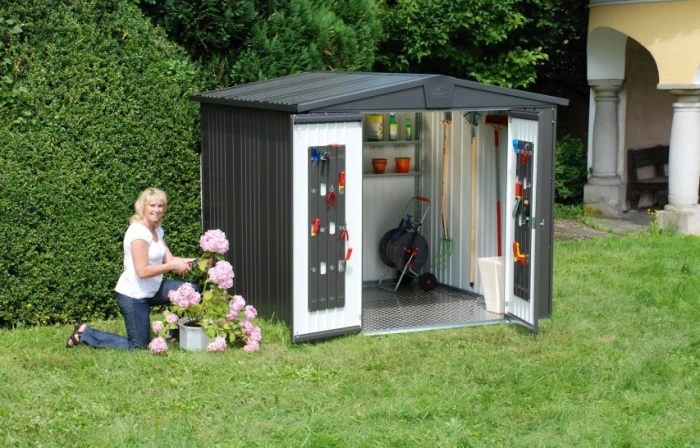 Biohort Auvent - Abri De Jardin Europa - Taille2-3-4A - Gris Foncé - 144,5 X 152 X 156/181 Cm – Image 2