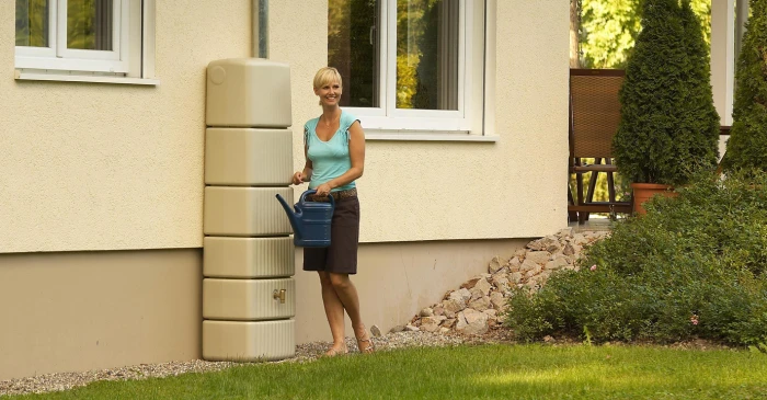 Récupérateur D'eau Cuve Murale Slim Sable GRAF - 300 L 2 Récupérateur D'eau Cuve Murale Slim Sable GRAF - 300 L – Image 2