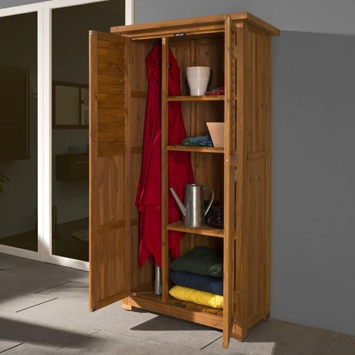 Armoire En Bois Pour Terrasse - 43 X 80 X 180 Cm 1 Armoire En Bois Pour Terrasse - 43 X 80 X 180 Cm