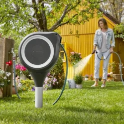 Dévidoir Automatique Sur Pic RollUp S - Gardena - 15 M De Tuyau Diam. 11mm -Parfum Herbe Soldes Magasin 1554864 devidoir gardena 2