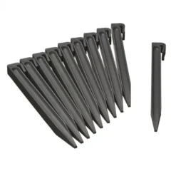 Ancres Pour Bordure De Jardin - PP Recyclé, Gris - H26,7 X 1,9 X 1,8 Cm - 10 X