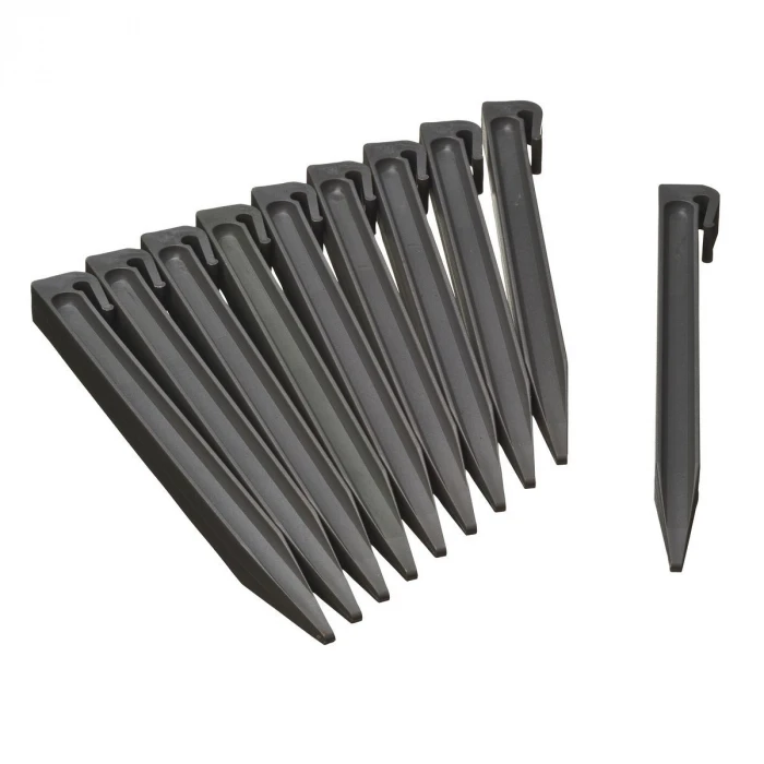 Ancres Pour Bordure De Jardin - PP Recyclé, Gris - H26,7 X 1,9 X 1,8 Cm - 10 X 1 Ancres Pour Bordure De Jardin - PP Recyclé, Gris - H26,7 X 1,9 X 1,8 Cm - 10 X