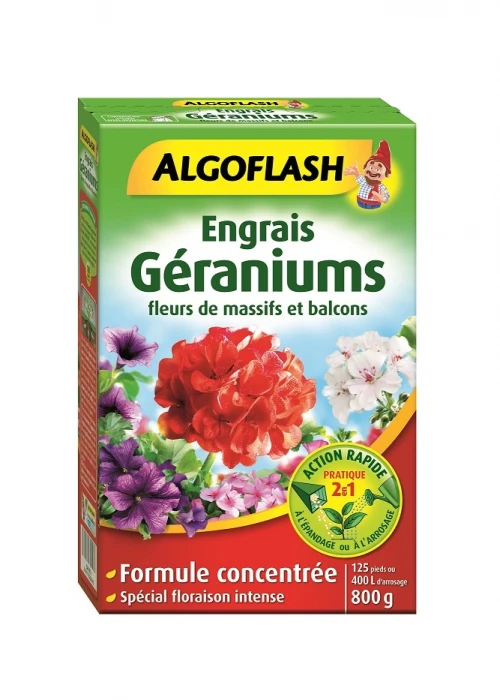 Engrais Géraniums Action Rapide - Algoflash - Boîte 800 G