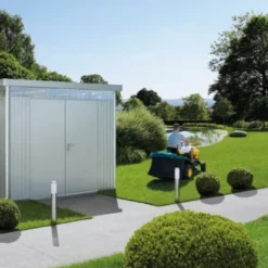 Biohort Abri De Jardin Argent Métallique - Highline H4 - Double Porte - 275 X 275 X 222cm
