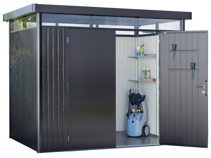 Biohort Abri De Jardin Gris Foncé Métallique - Highline H4 - Double Porte - 275x 275 X 222 Cm 1 Biohort Abri De Jardin Gris Foncé Métallique - Highline H4 - Double Porte - 275x 275 X 222 Cm