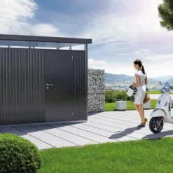 Biohort Abri De Jardin Gris Foncé Métallique - Highline H2 - Porte Standard - 275 X 195x 222 Cm