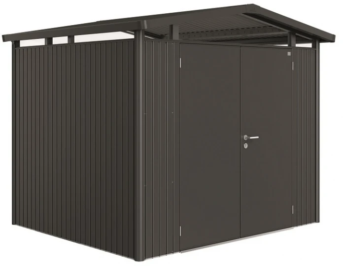 Biohort Abri De Jardin Panorama P3 - Gris Foncé - Double Porte