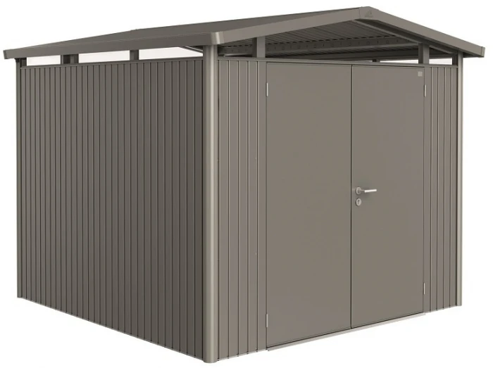 Biohort Abri De Jardin Panorama P4 - Gris Quartz - Double Porte