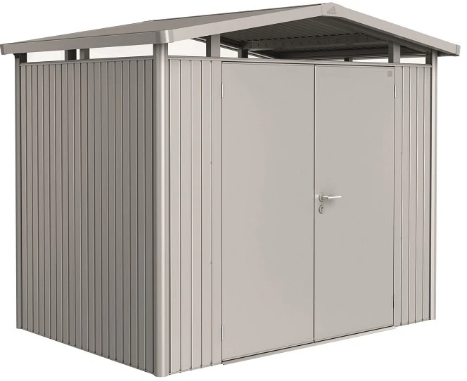 Biohort Abri De Jardin Panorama P2 - Argent - Double Porte