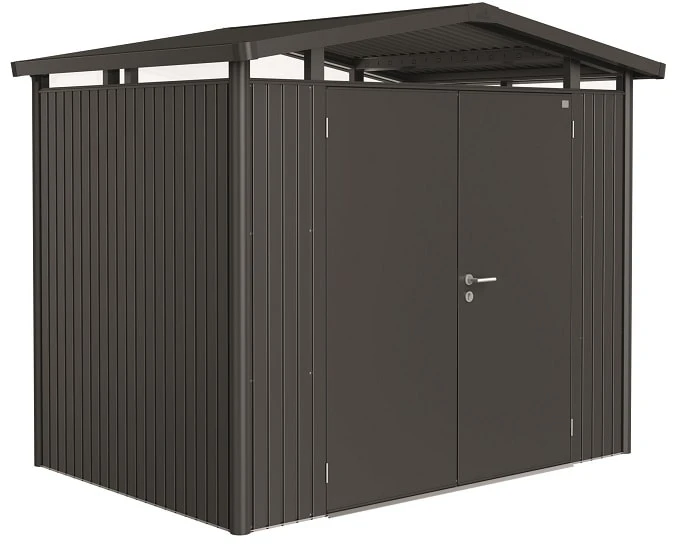 Biohort Abri De Jardin Panorama P2 - Gris Foncé- Double Porte
