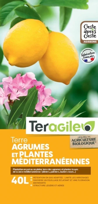 Terreau Agrumes Et Plantes Méditerranéennes - Teragile - 40 L 1 Terreau Agrumes Et Plantes Méditerranéennes - Teragile - 40 L