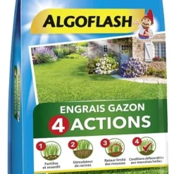 Engrais Gazon 4 Actions - Algoflash - 600 M2 - 24 Kg