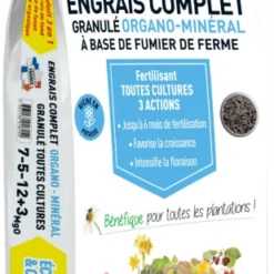 Engrais Complet Granulé - Organo Minéral - 7/5/12 + 3Mgo - Natura Verde