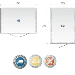 Biohort Abri De Jardin Argent Métallique - Highline H2 - Porte Standard - 275 X195 X222cm 17 Biohort Abri De Jardin Argent Métallique - Highline H2 - Porte Standard - 275 X195 X222cm -Parfum Herbe Soldes Magasin abri de jardin highline taille 2 dimensions.jpg