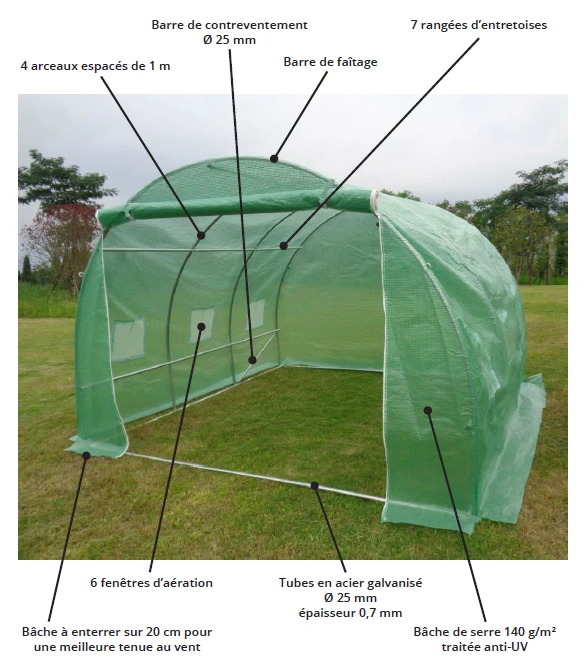 Serre Tunnel 3 X 3 M - A Green Story 2 Serre Tunnel 3 X 3 M - A Green Story – Image 2